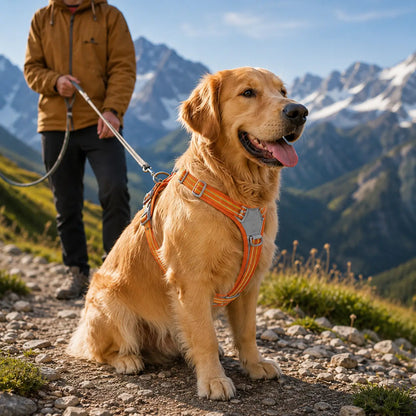 Hundegeschirr mit Griff & Reflektor | Verstellbares Hundegeschirr