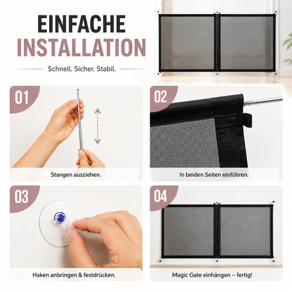 Mobiles Hundegitter für Treppen & Türen | Faltbar mit Reißverschluss