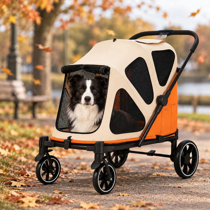 Faltbarer Hundebuggy bis 30 kg | Hundewagen für unterwegs