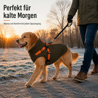 Wasserdichter Winter-Hundemantel | Warme Hundejacke mit Geschirr