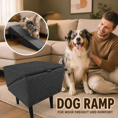 2-in-1 Hunderampe & Hocker | Faltbare Haustierrampe bis 50 kg