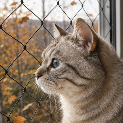 Katzennetz für Balkon | Verstärktes Sicherheitsnetz für Katzen