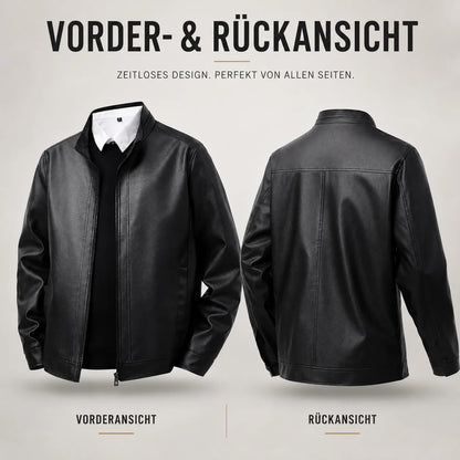 Herren Lederjacke | Vintage Stehkragen Jacke