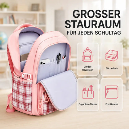 Mädchen Schulrucksack Wasserdicht | Leichter mit Fächern