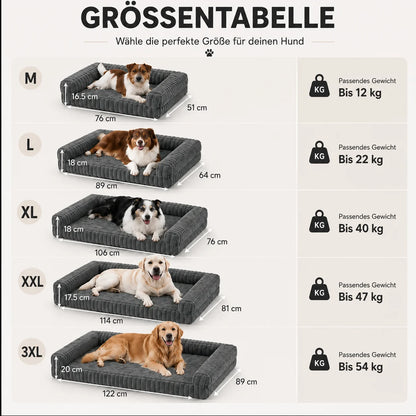 Orthopädisches Hundebett mit Memory Foam | Waschbar & Rutschfest