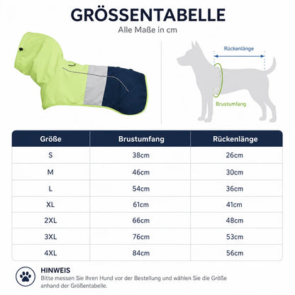 Hundemantel Regenjacke | Wasserdicht & atmungsaktiv für Hunde