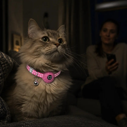 Katzenhalsband mit AirTag-Halter | Reflektierend & verstellbar