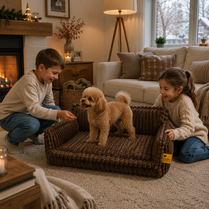 Orthopädisches Hundebett | Warmes Hundesofa für Winter & Kälte