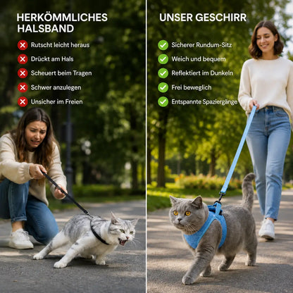 Katzengeschirr Reflektierend Atmungsaktiv Verstellbar Weiche Weste