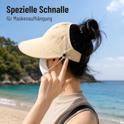 Damen Sonnenhut aus Baumwolle | UV-Schutz Bucket Hat mit Breiter Krempe