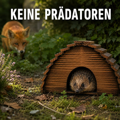 Igelhaus aus Holz | Wetterfestes Winterquartier für Igel