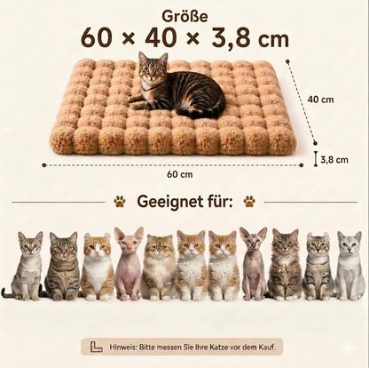 Warmes Katzenbett | Flauschiges Plüschbett für den Winter