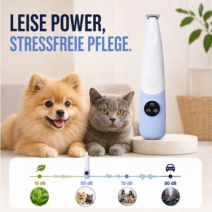 Leiser Hundepflege Trimmer mit LED | Kabellos & wasserfest