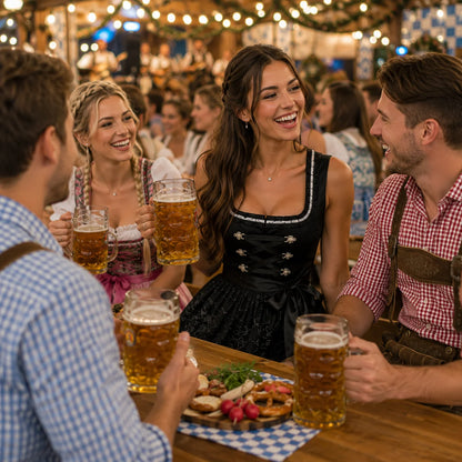 Schwarzes Dirndl Damen | Elegante Tracht für Oktoberfest & Feste