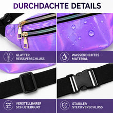 Holografische Bauchtasche | Verstellbare Gürteltasche mit 3 Fächern