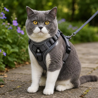 Katzengeschirr mit Leine | Reflektierend & Ausbruchsicher, Verstellbar