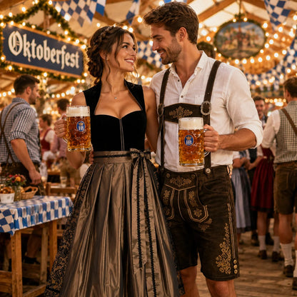 Dirndl Damen Kleid | Elegantes Trachtenkleid für Oktoberfest