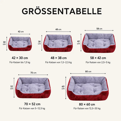 Katzenbett Winter | Warmes Plüschbett für Katzen mit hohem Rand