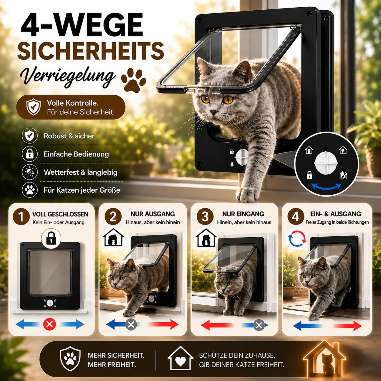 Katzenklappe_mit  Funktionsübersicht