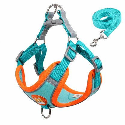 Hundegeschirr mit Leine | Reflektierendes No-Pull Brustgeschirr für Hunde