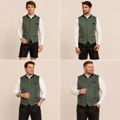 Trachtenweste Herren Grün | Elegante Weste für Oktoberfest