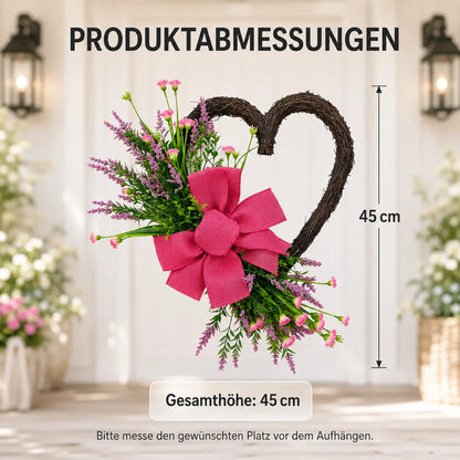 Türkranz Herbst Herz mit Kunstblumen für Haustür 45 cm