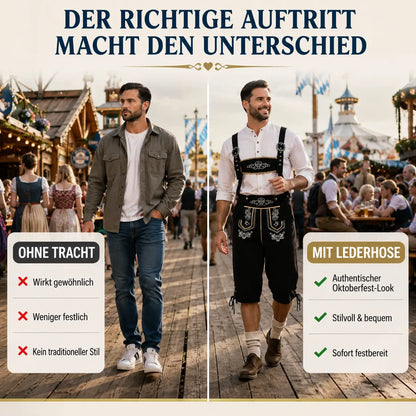 Oktoberfest Lederhose Herren mit Hosenträgern | Trachtenkostüm