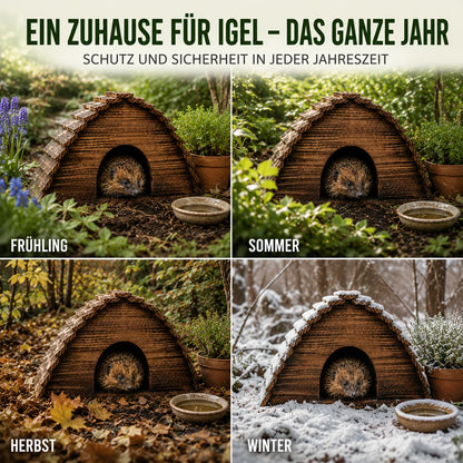 Igelhaus aus Holz | Wetterfestes Winterquartier für Igel