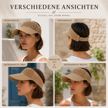 Damen Sonnenvisor mit UV-Schutz | Atmungsaktive Strick-Schildmütze