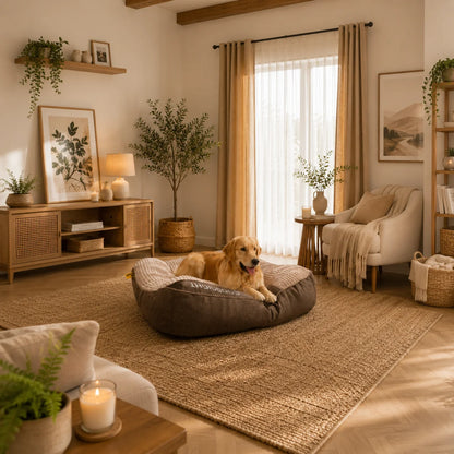 Orthopädisches Hundebett | Warmes Plüschbett für Winter & Kälte