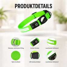 LED Hundehalsband mit AirTag Halterung | Reflektierend & sicher bei Nacht