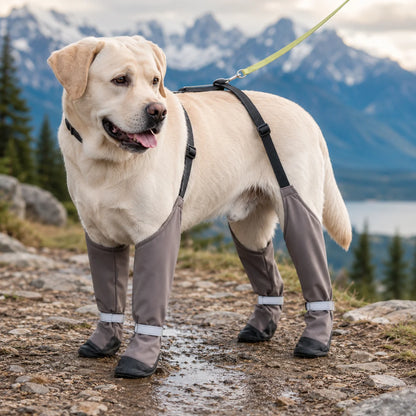 Wasserdichte Hundeschuhe mit Beinschutz – Rutschfest für Outdoor