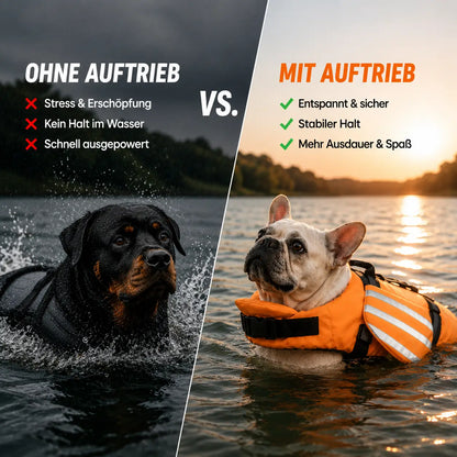 Schwimmweste Hund mit Kinnauflage |Sicherer Auftrieb & Verstellbar
