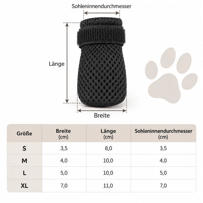 Hundeschuhe Rutschfest | Atmungsaktiver Pfotenschutz 4er-Set