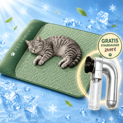 Kühlendes Katzenbett | Inklusive gratis kabelloser Katzhaarsauger