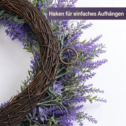 Künstlicher Türkranz Herbst | Lavendelkranz 48 cm