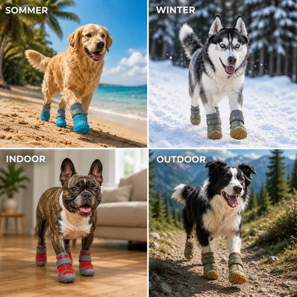 Hundeschuhe Wasserdicht & Rutschfest – Pfotenschutz mit Reflektoren