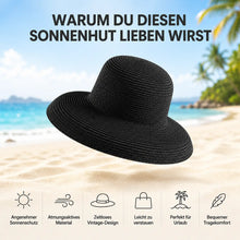 Damen Sonnenhut mit Breiter Krempe | Eleganter Sommer Strothut UV-Schutz