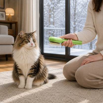 Fellbürste für Hunde & Katzen | Selbstreinigend gegen lose Haare