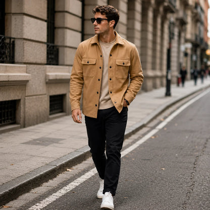 Herren Flanelljacke mit Fleece-Futter | Warme Winterjacke für Herren
