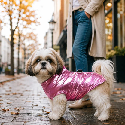 Hundemantel wasserdicht | Warmer Wintermantel mit Leinenringen