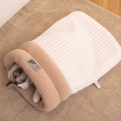 Katzenschlafsack & Katzenhöhle | Warmer Plüsch für den Winter