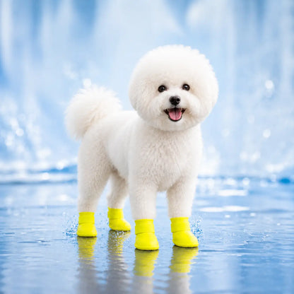 Wasserdichte Hundeschuhe 4er-Set | Rutschfeste Gummistiefel für Hunde