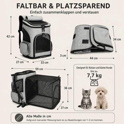 Katzenrucksack mit Sichtfenster | Transportrucksack