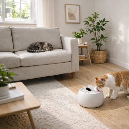 Ceramic Cat Fountain | 1.5L Drinking Fountain Quiet