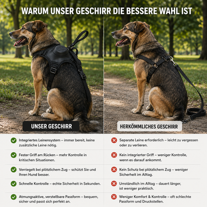 Hundegeschirr mit Automatikleine | Sicheres & Ausbruchsfreies Design