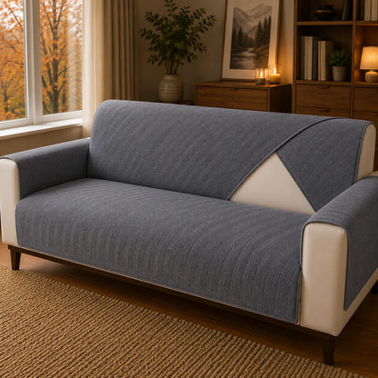 Sofaschutz Winter | Warme Chenille Sofadecke rutschfest & waschbar