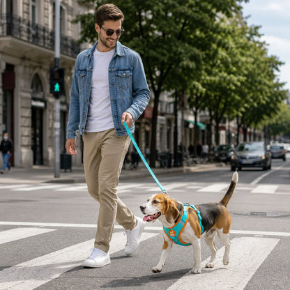 Hundegeschirr mit Leine | Reflektierendes No-Pull Brustgeschirr für Hunde