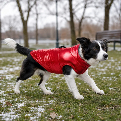 Hundemantel wasserdicht | Warmer Wintermantel mit Leinenringen