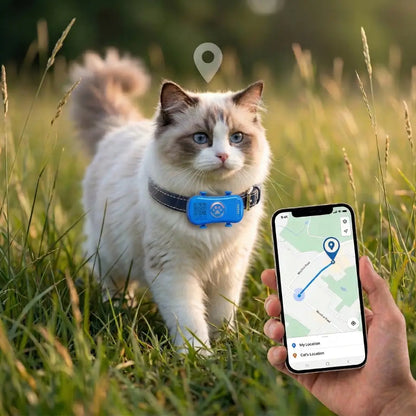 GPS Tracker Cat | Real-Time Tracking with App & QR Code Finder